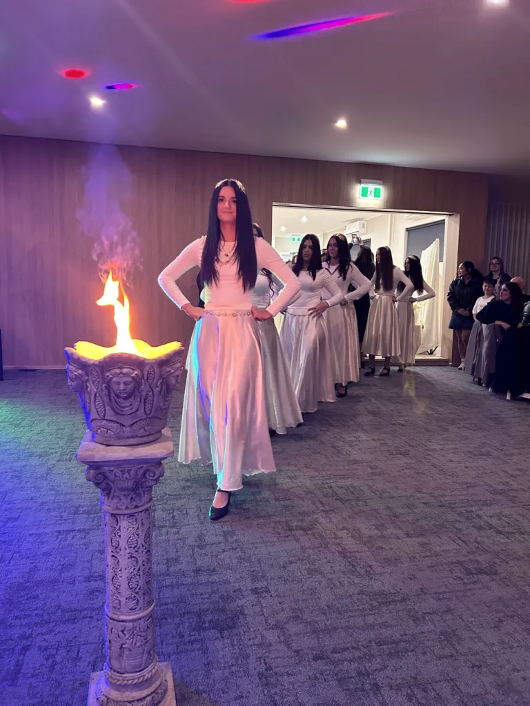 Traditional Olympic priestess procession.